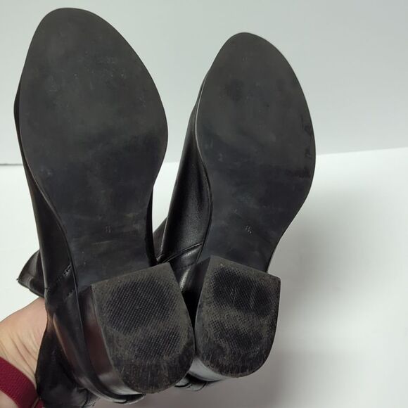 Jeffrey Campbell ORiley Cutout Ankle Black Leather Booties Size 8 - Picture 9 of 10